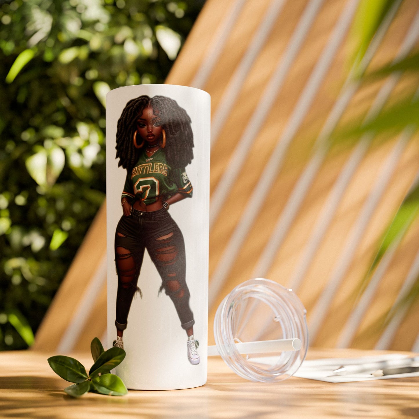 FAMU Bae Skinny Tumbler with Straw, 20oz