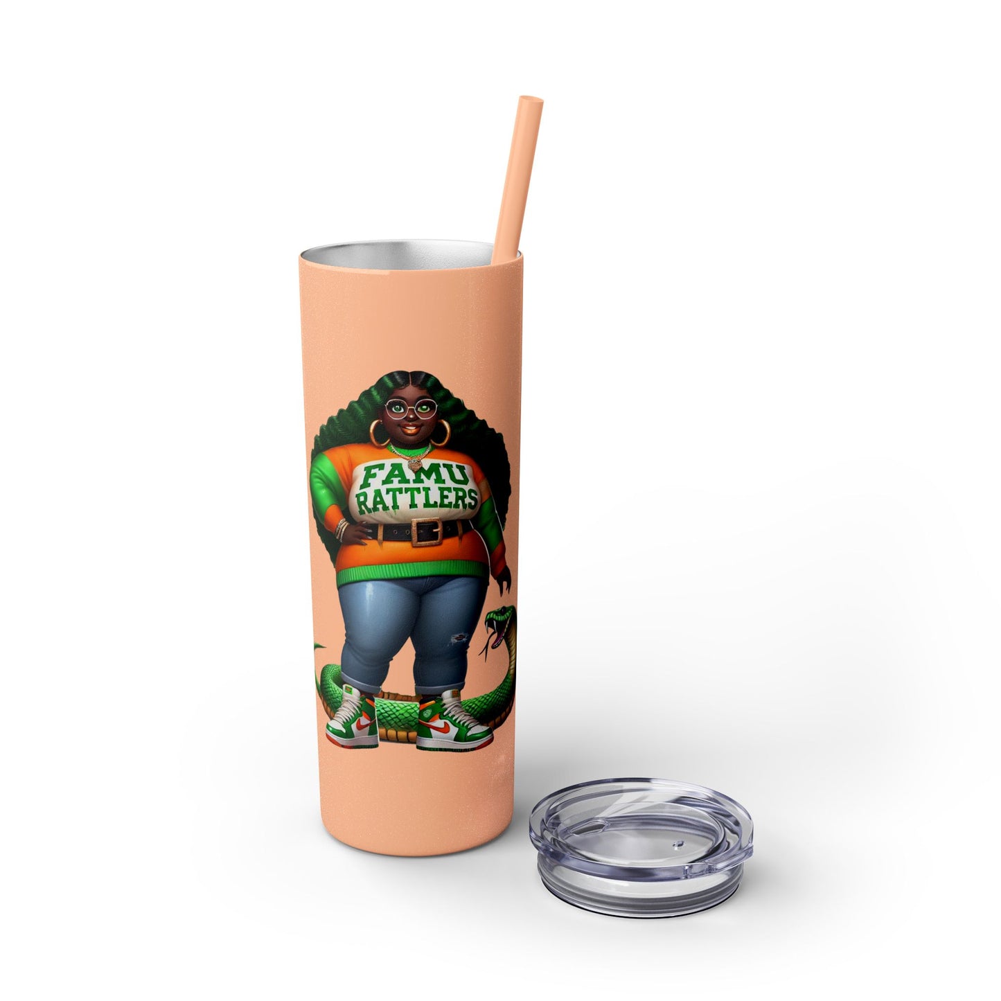 FAMU Boo Skinny Tumbler with Straw, 20oz