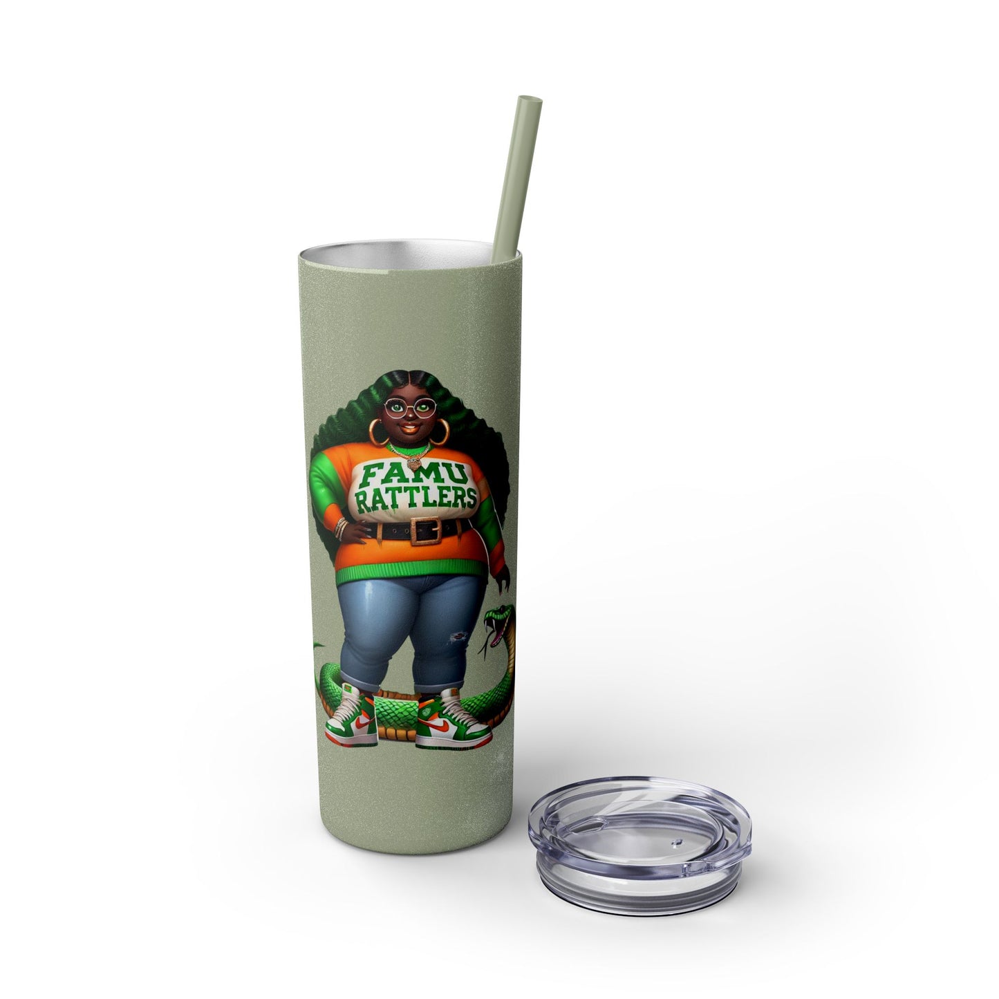 FAMU Boo Skinny Tumbler with Straw, 20oz