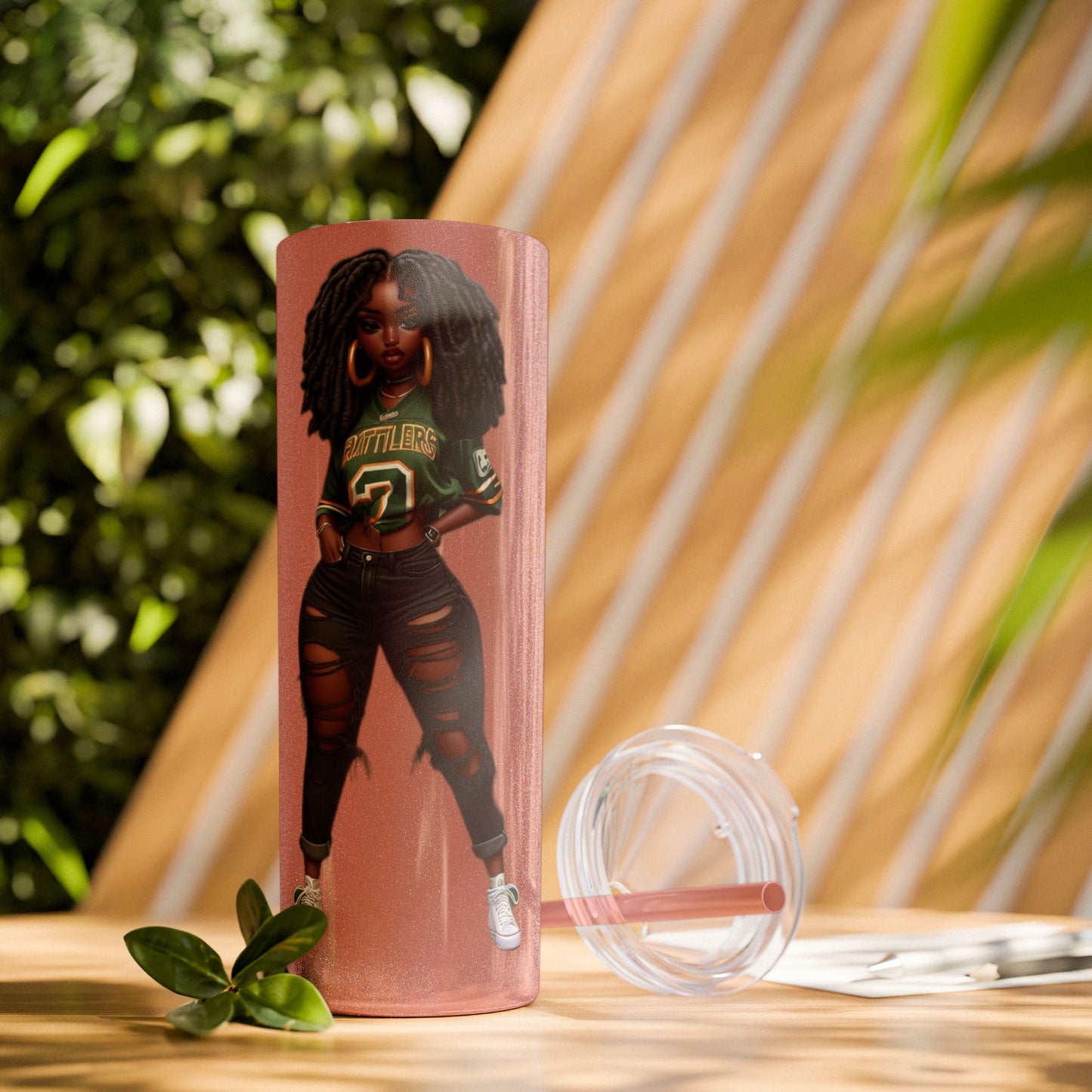FAMU Bae Skinny Tumbler with Straw, 20oz