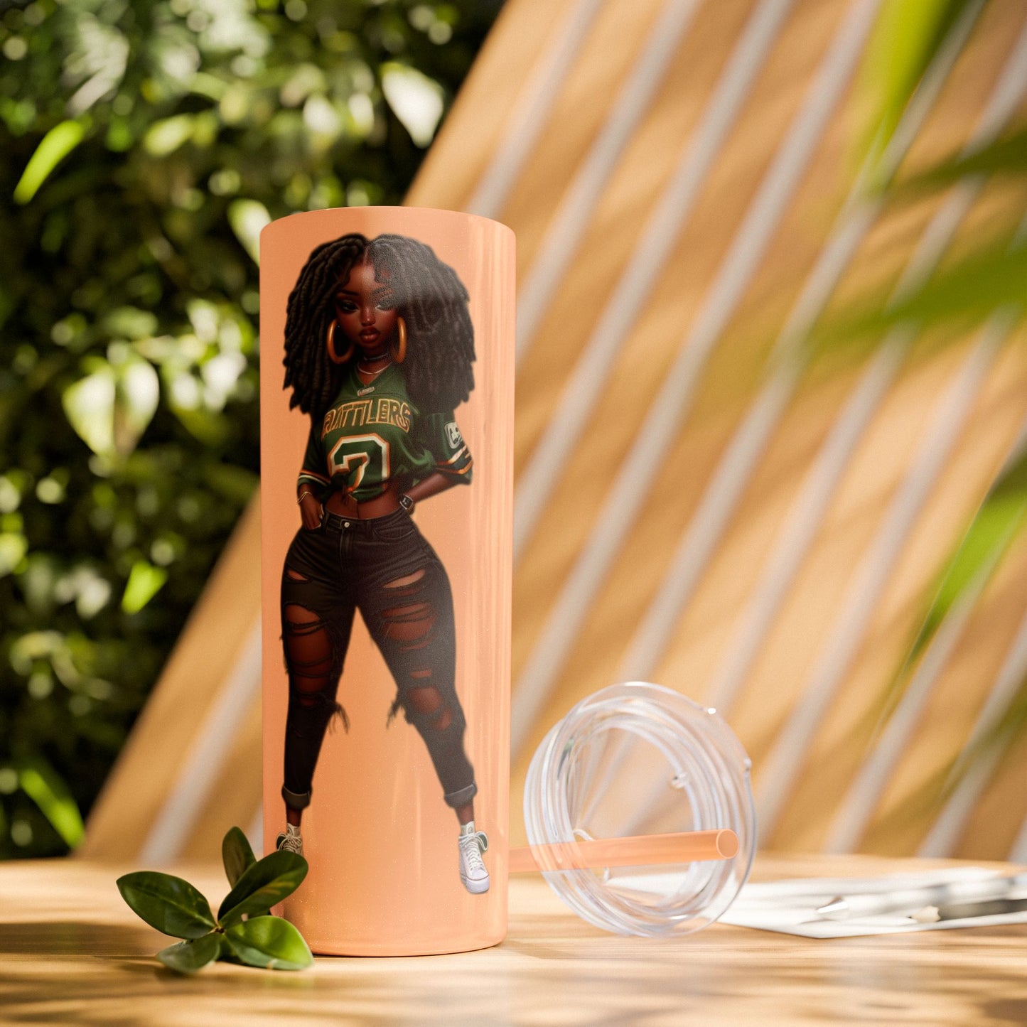 FAMU Bae Skinny Tumbler with Straw, 20oz