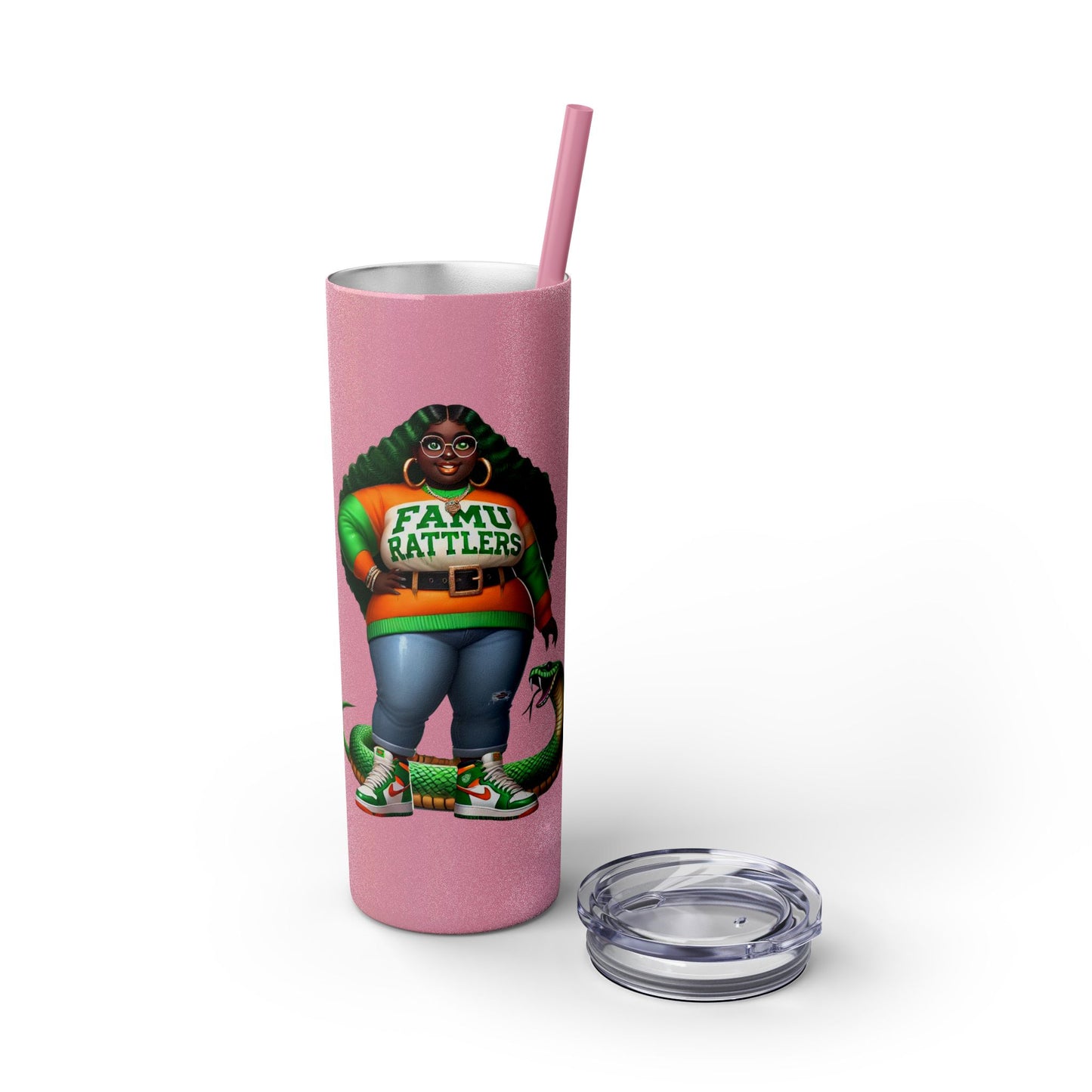 FAMU Boo Skinny Tumbler with Straw, 20oz