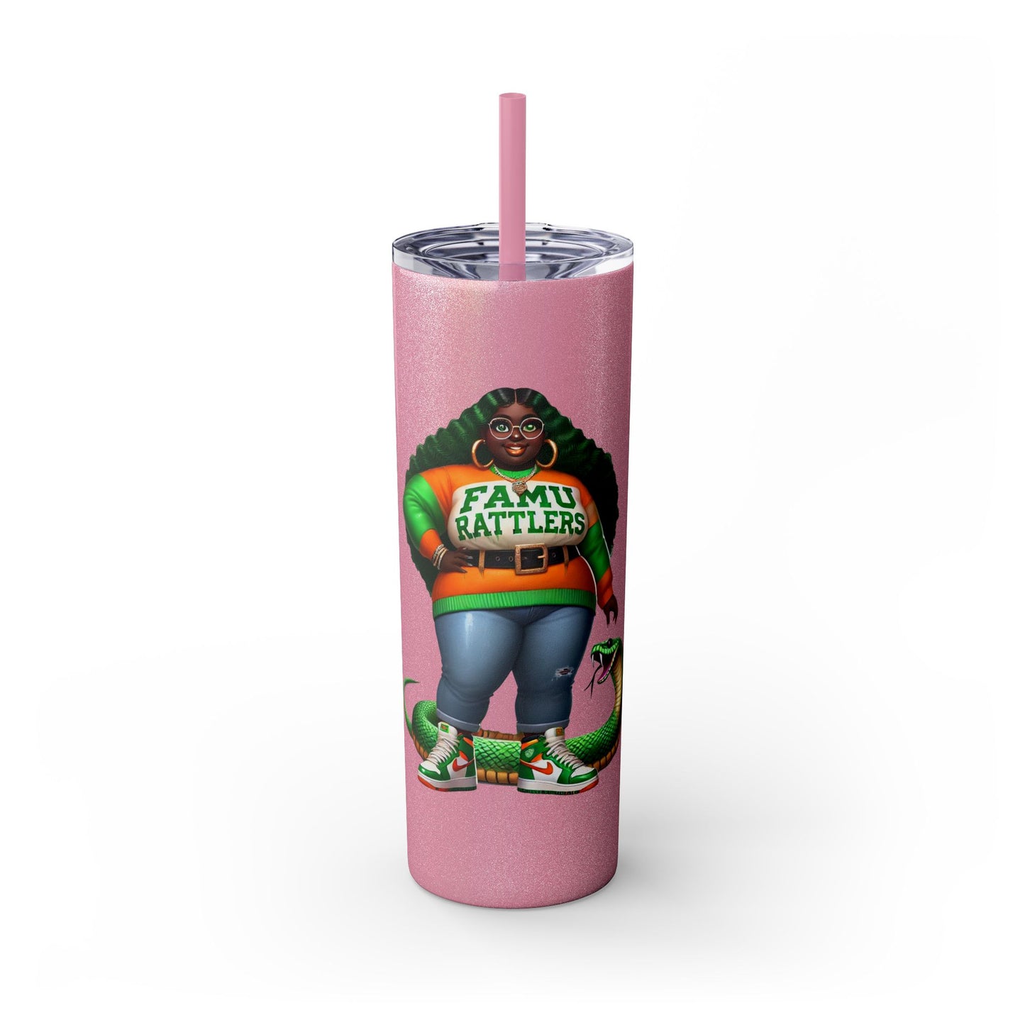 FAMU Boo Skinny Tumbler with Straw, 20oz