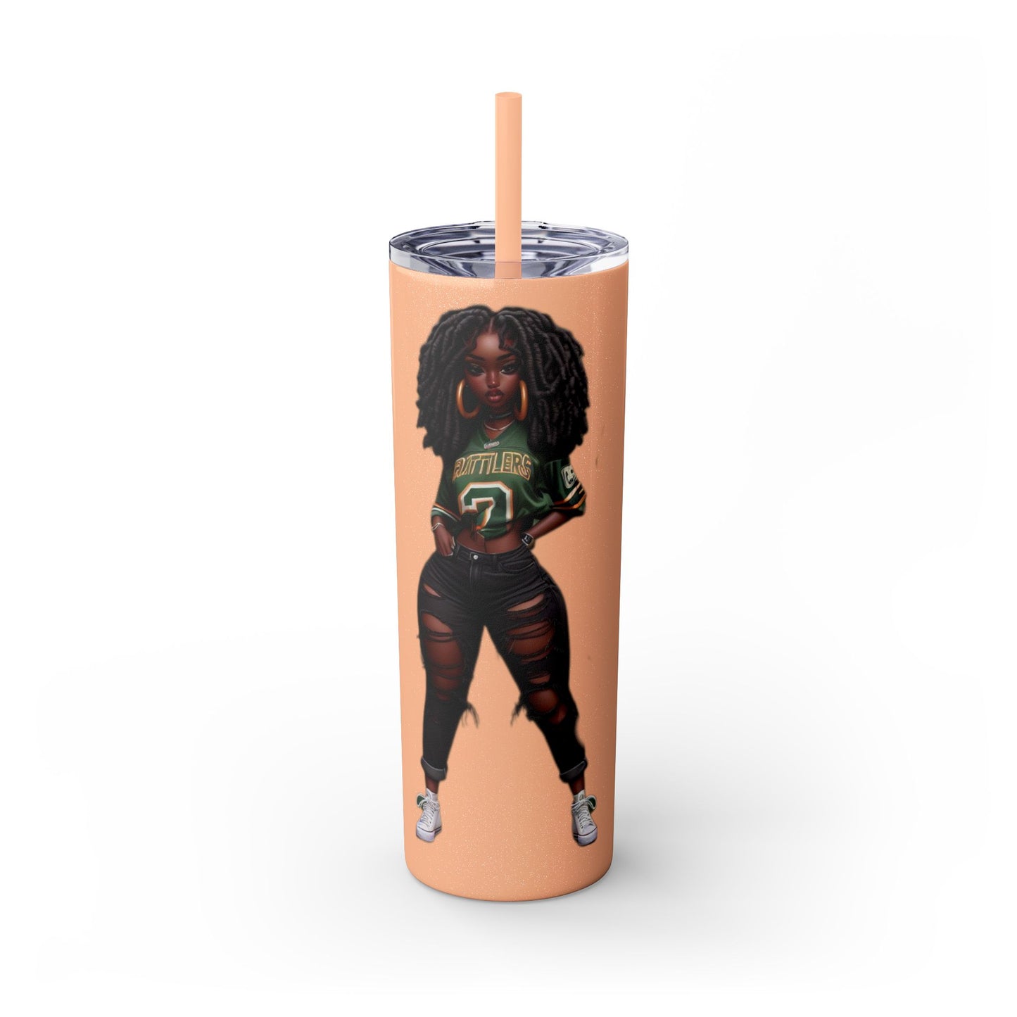 FAMU Bae Skinny Tumbler with Straw, 20oz