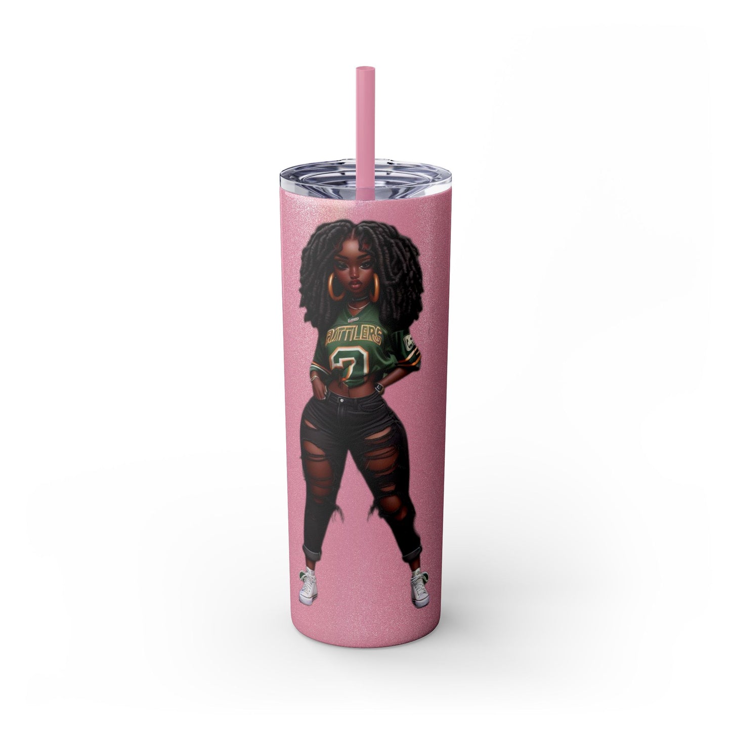 FAMU Bae Skinny Tumbler with Straw, 20oz
