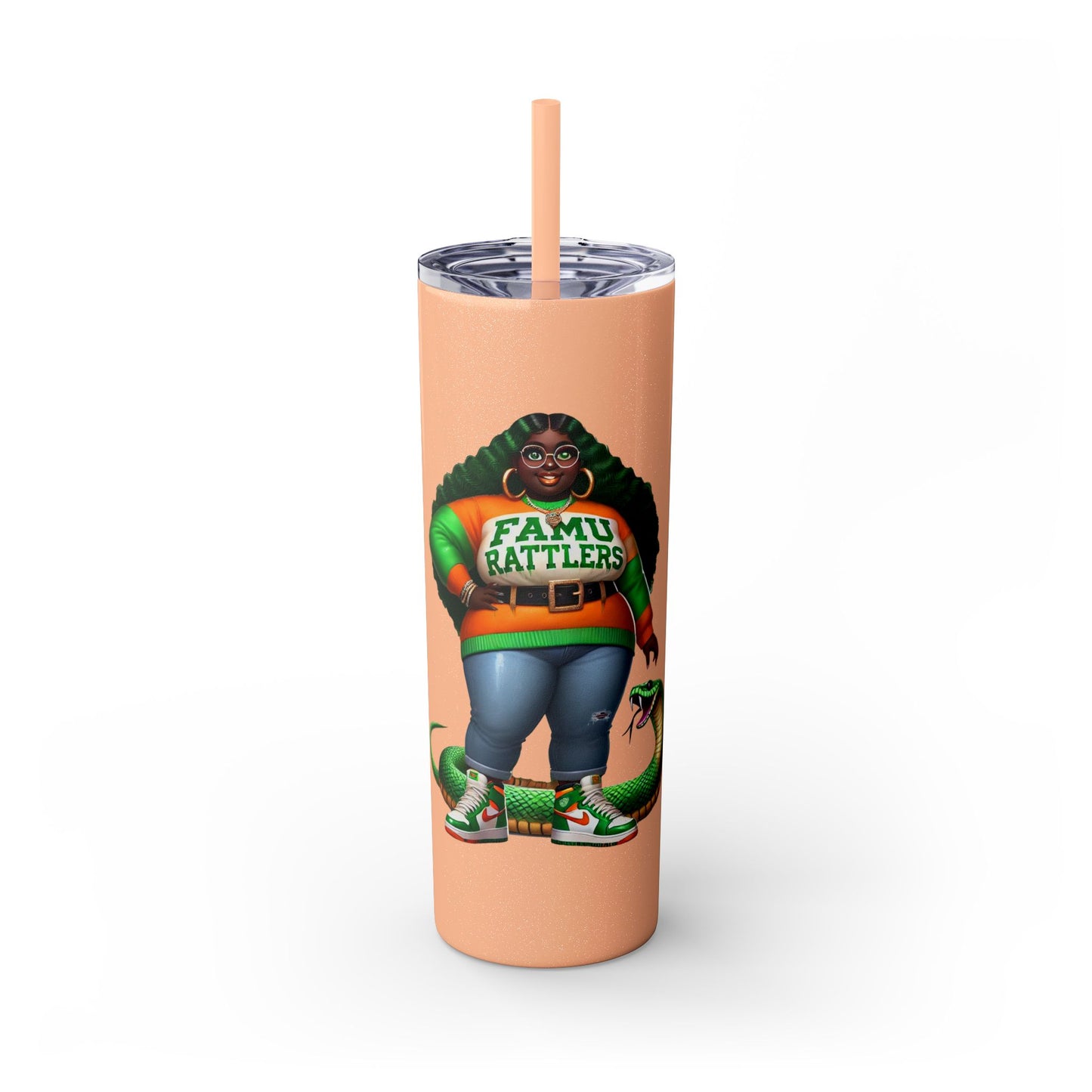 FAMU Boo Skinny Tumbler with Straw, 20oz