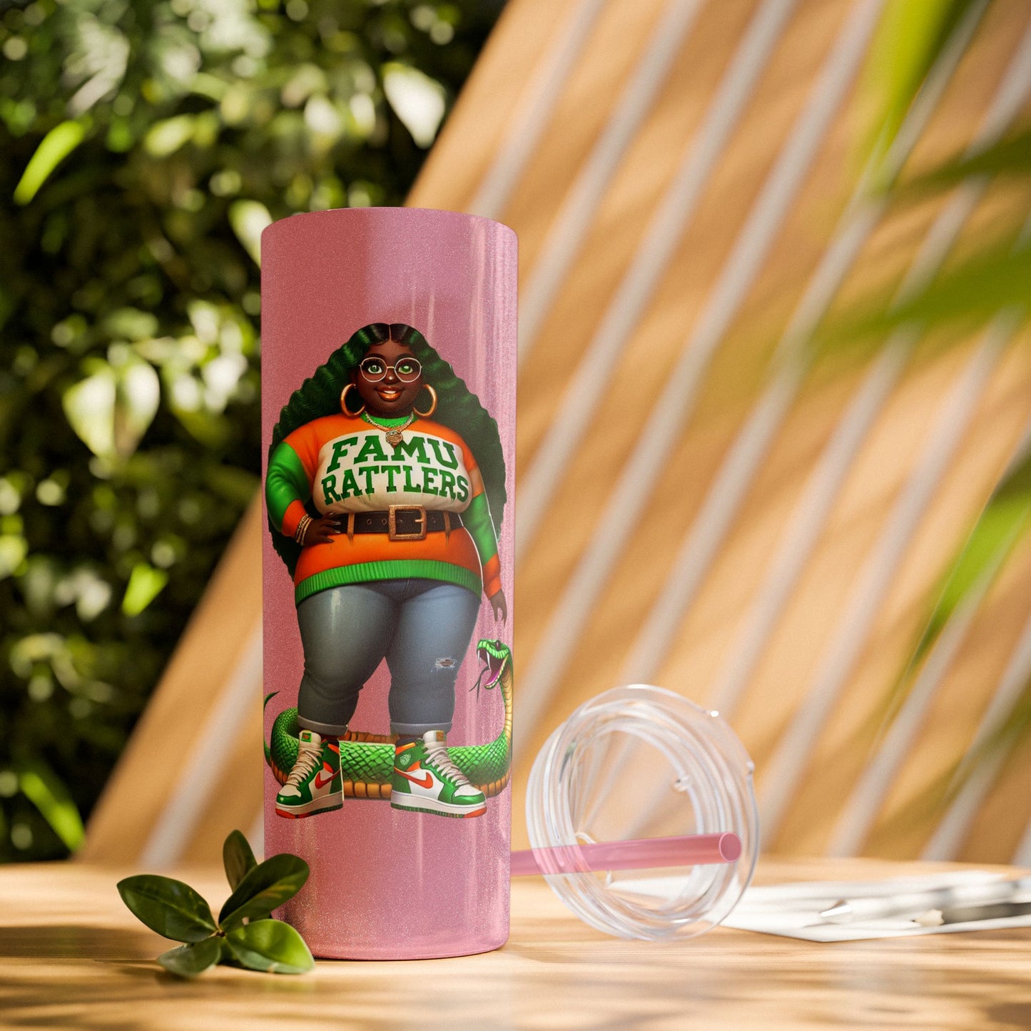 FAMU Boo Skinny Tumbler with Straw, 20oz