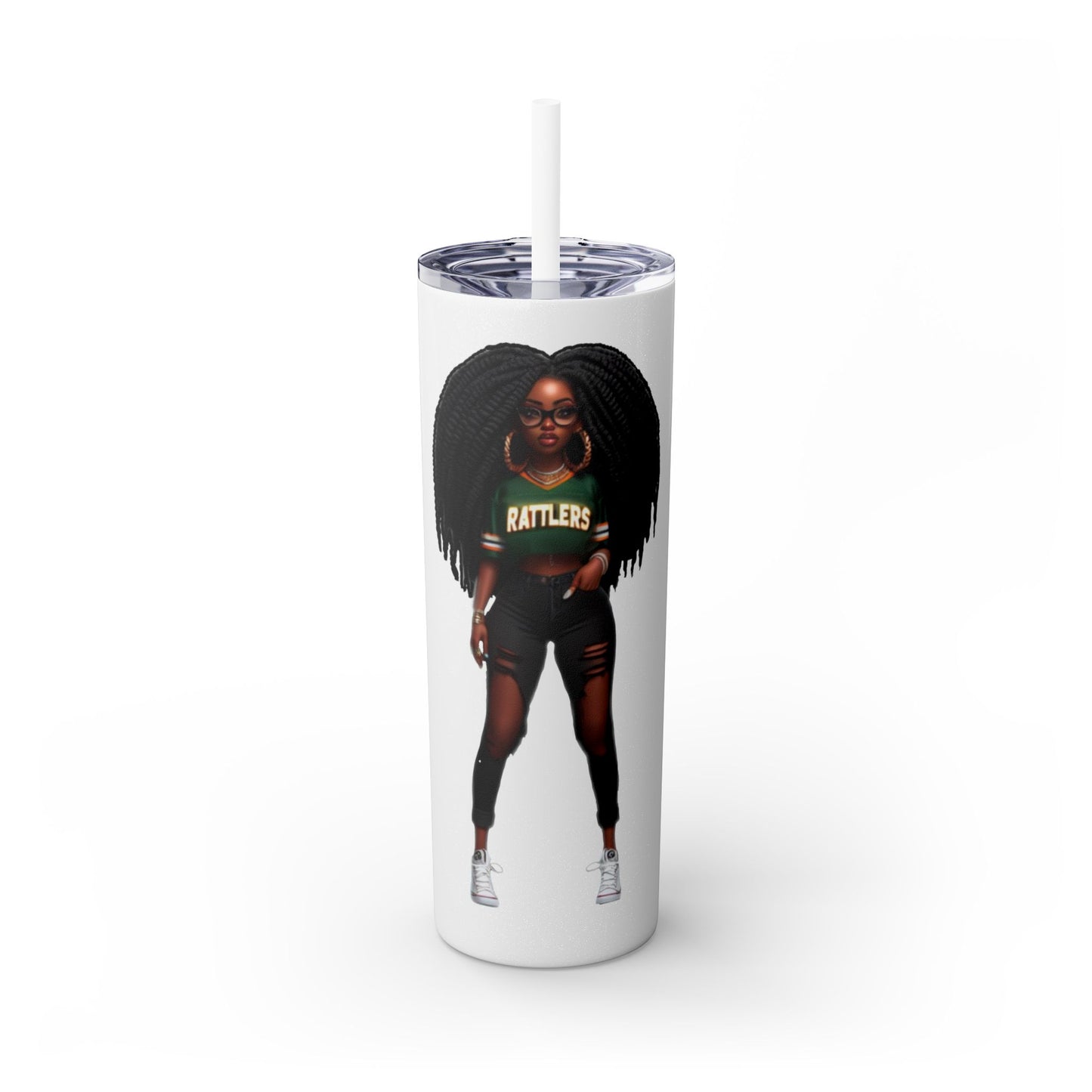 FAMU Bella Skinny Tumbler with Straw, 20oz