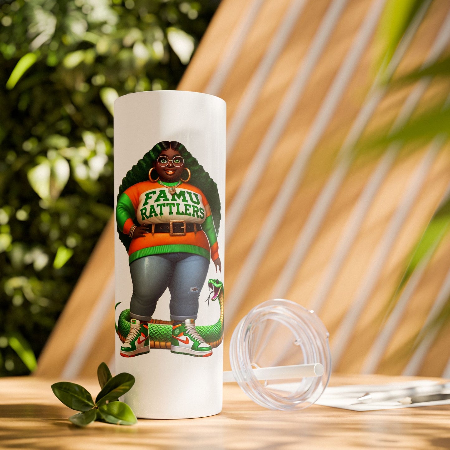 FAMU Boo Skinny Tumbler with Straw, 20oz