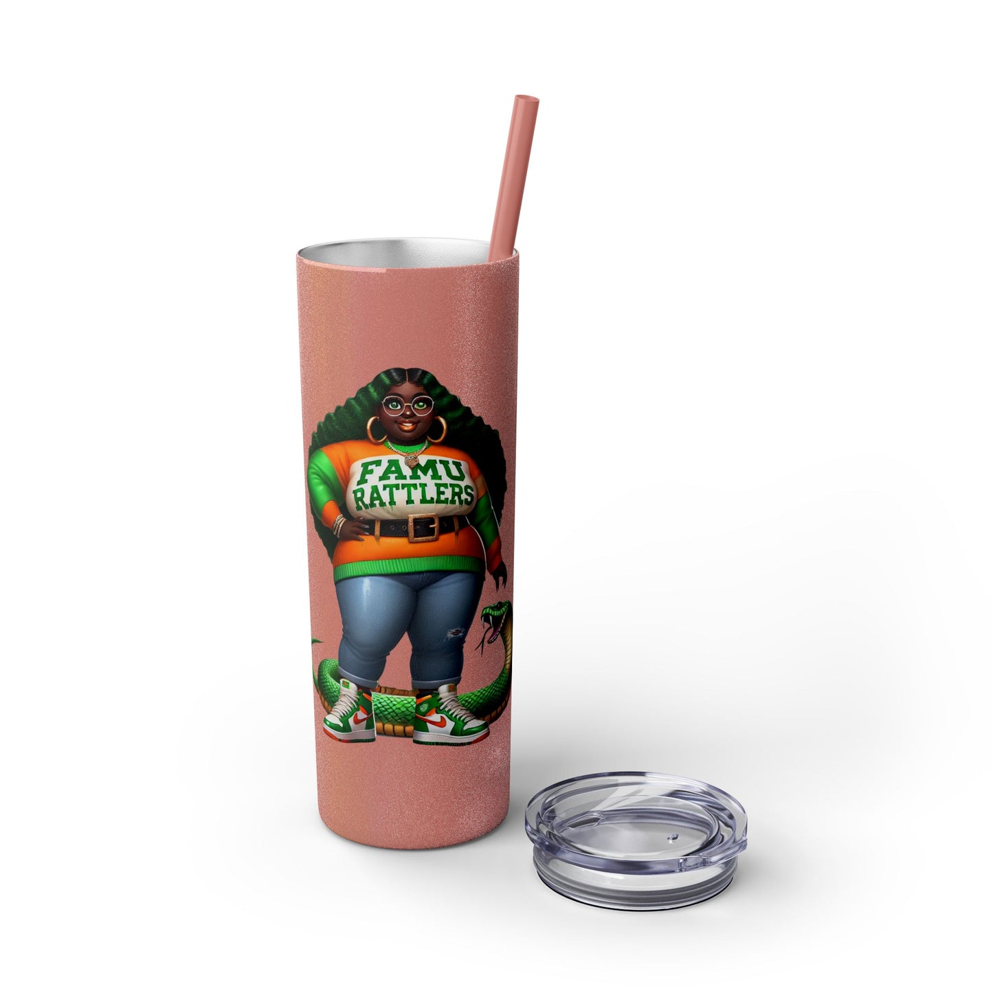 FAMU Boo Skinny Tumbler with Straw, 20oz