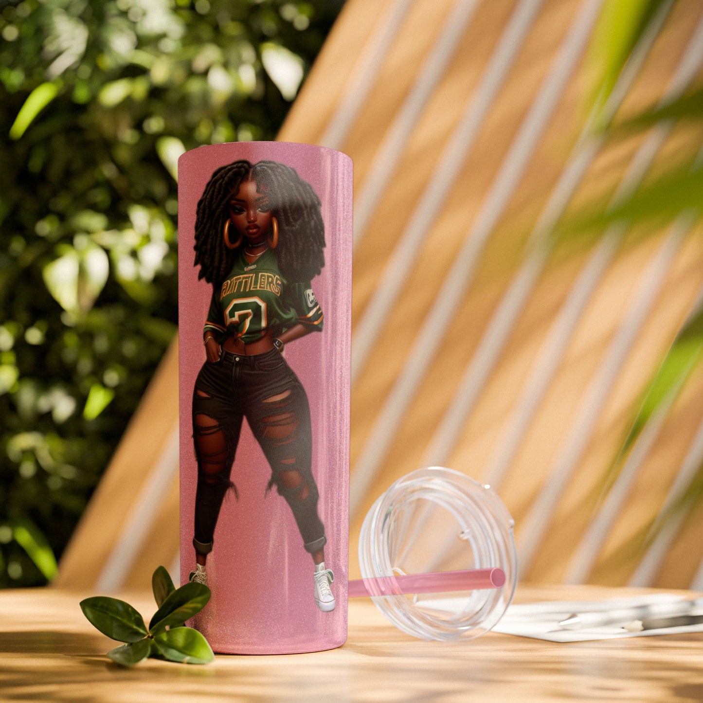 FAMU Bae Skinny Tumbler with Straw, 20oz