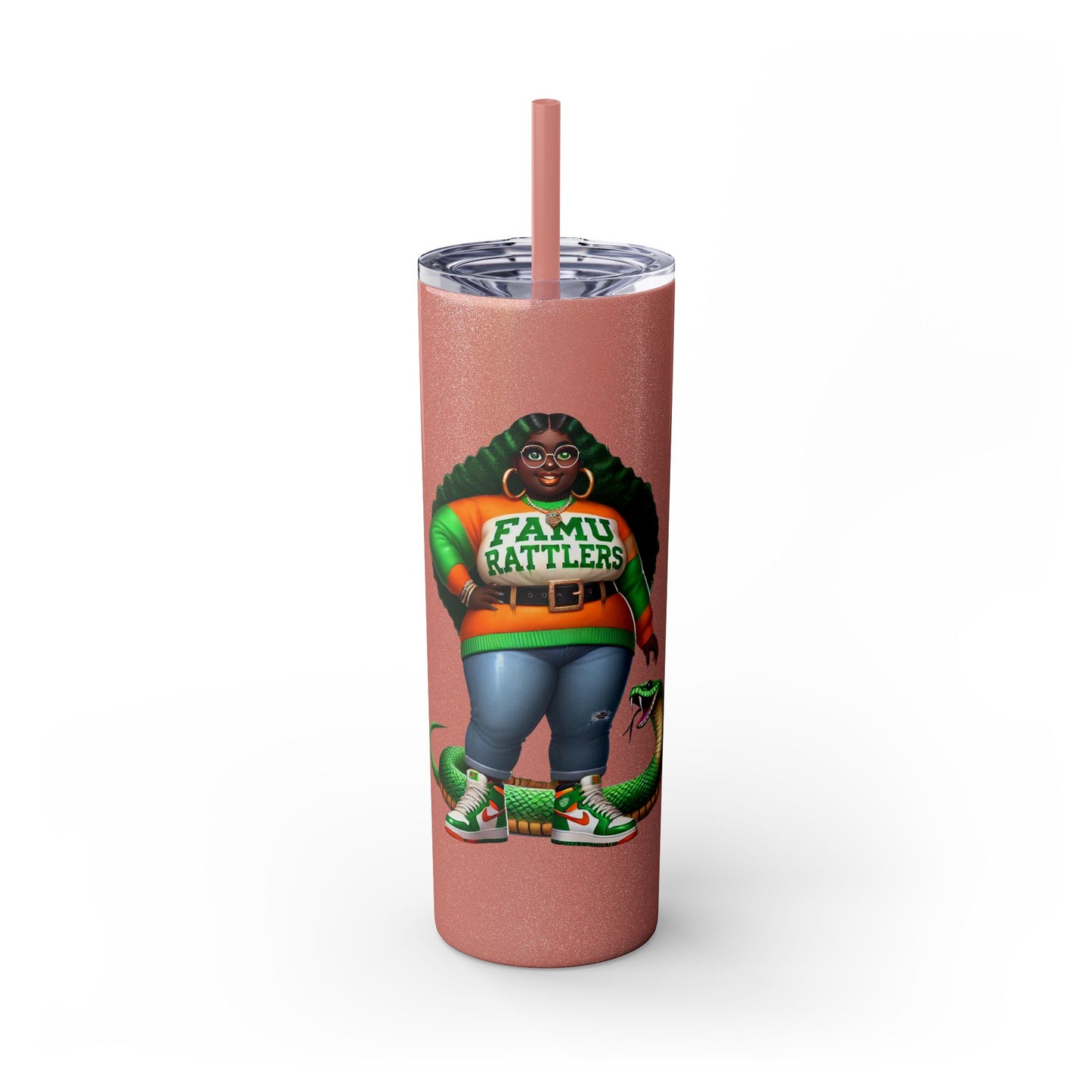 FAMU Boo Skinny Tumbler with Straw, 20oz
