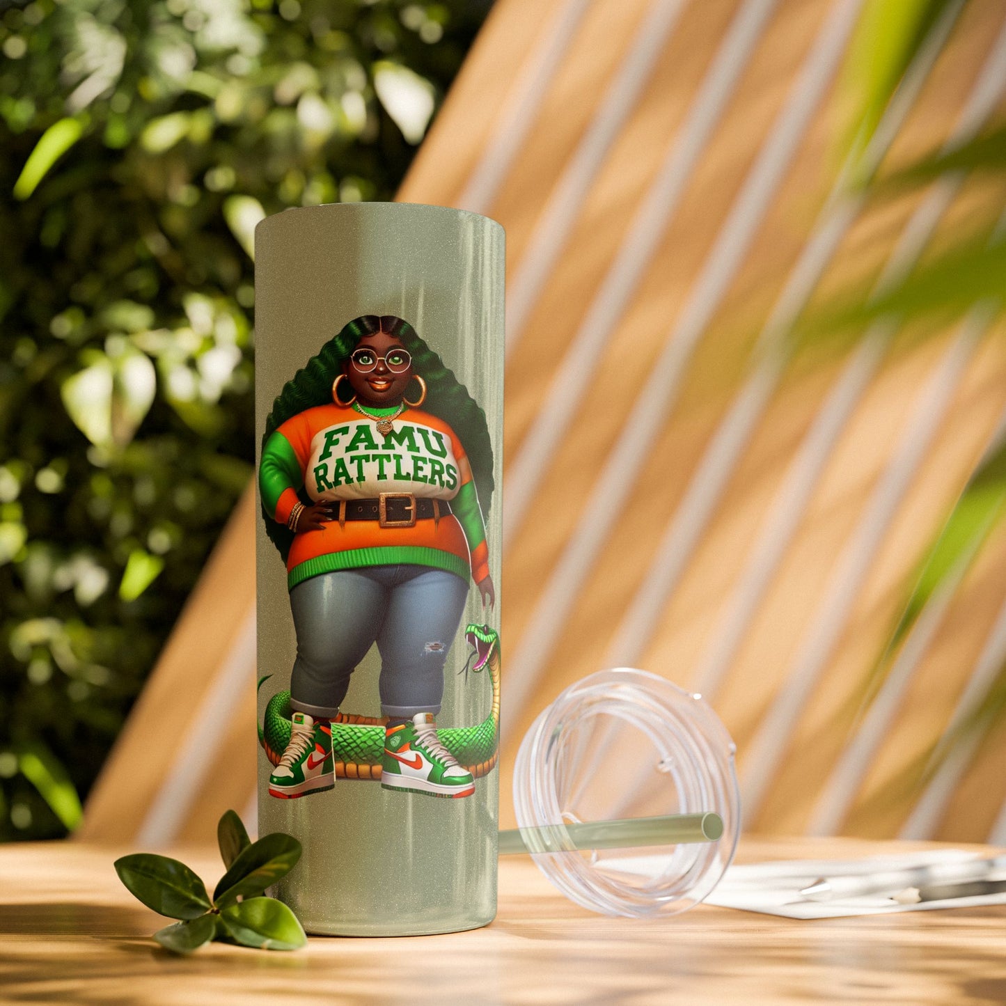 FAMU Boo Skinny Tumbler with Straw, 20oz