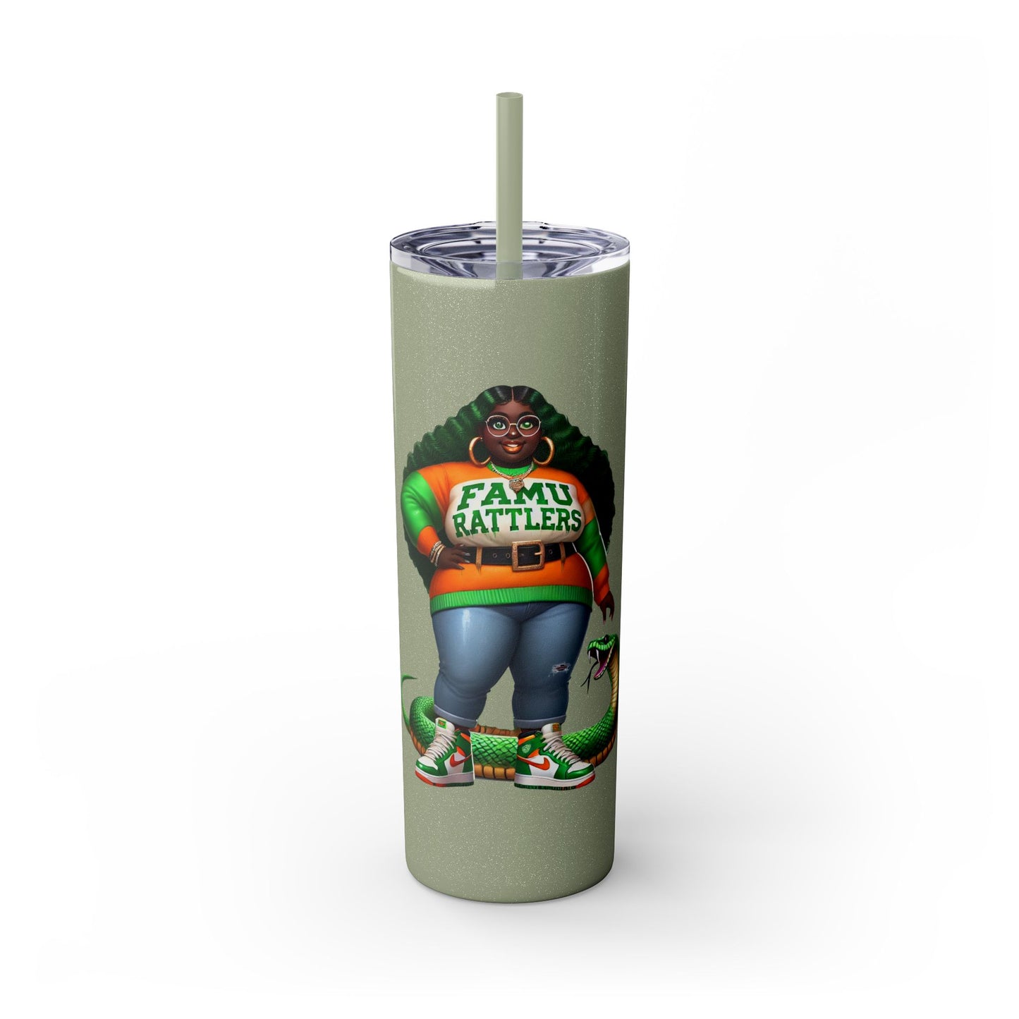 FAMU Boo Skinny Tumbler with Straw, 20oz