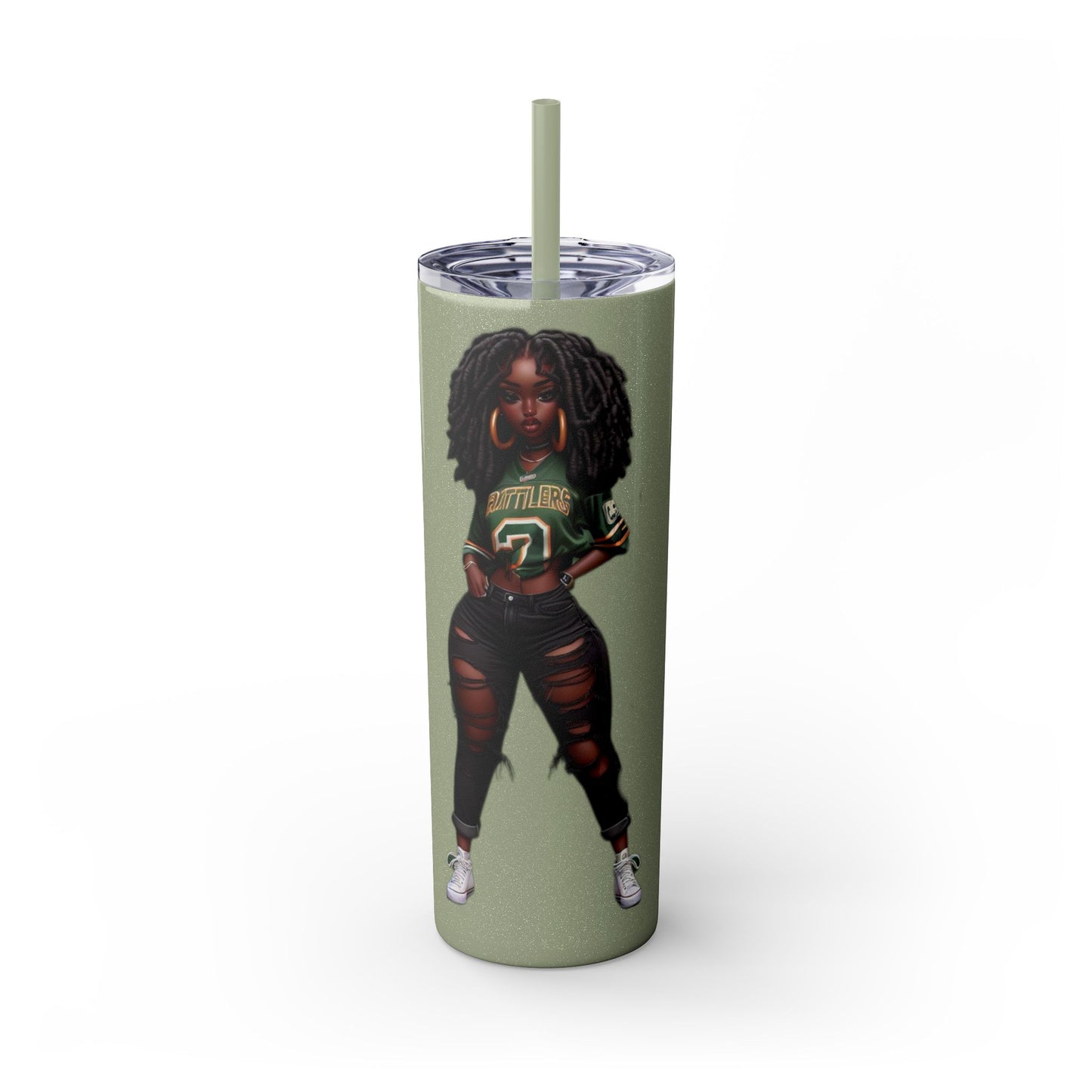 FAMU Bae Skinny Tumbler with Straw, 20oz