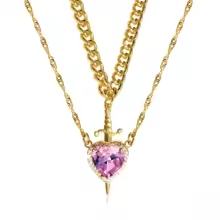 Chivalry & Charm: Heart/Sword Love Necklace