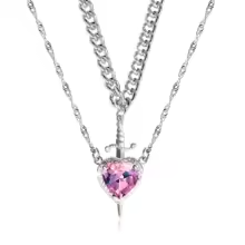 Chivalry & Charm: Heart/Sword Love Necklace