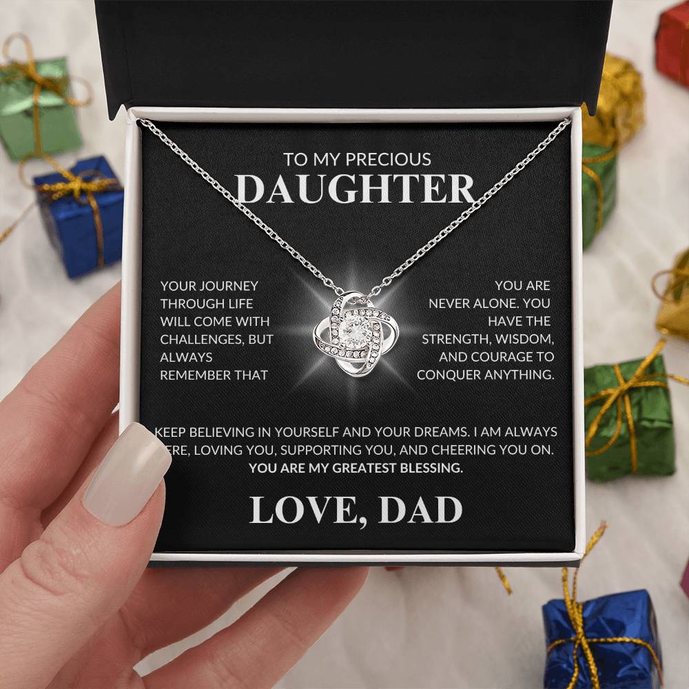 To My Precious Daughter | Love Knot Necklace