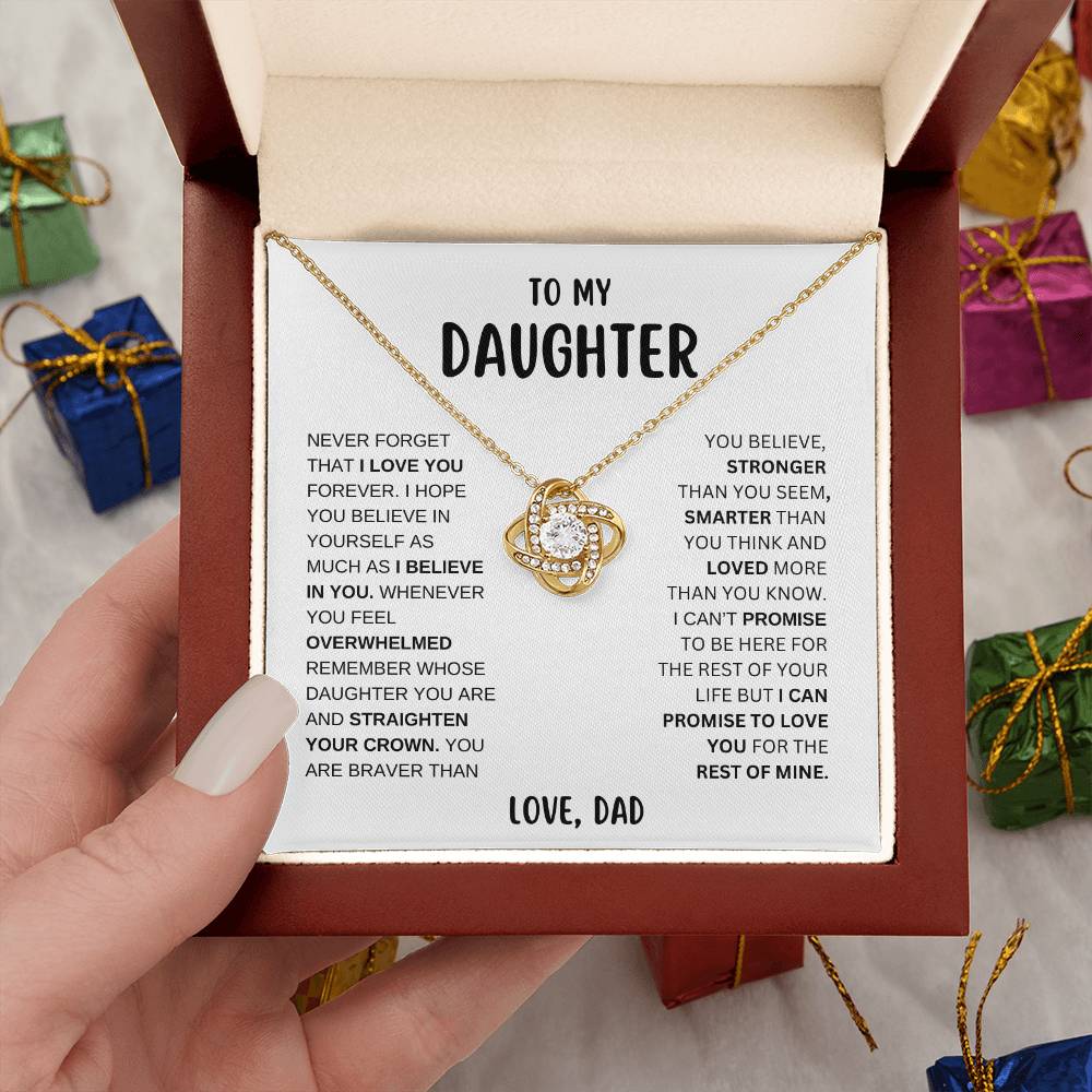 To My Daughter | Believe In You | Love Knot Necklace