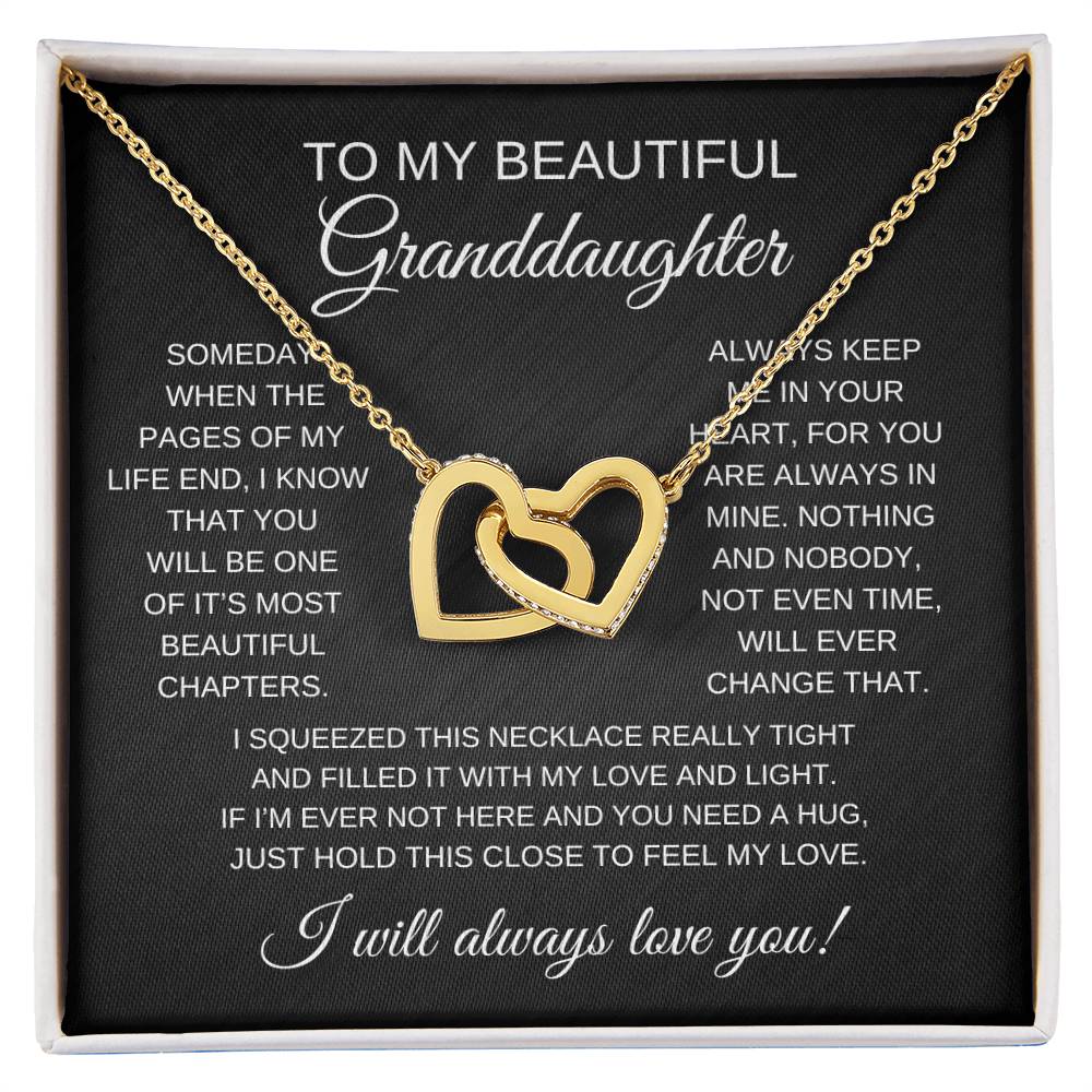 To My Beautiful Granddaughter | Interlocking Hearts Necklace