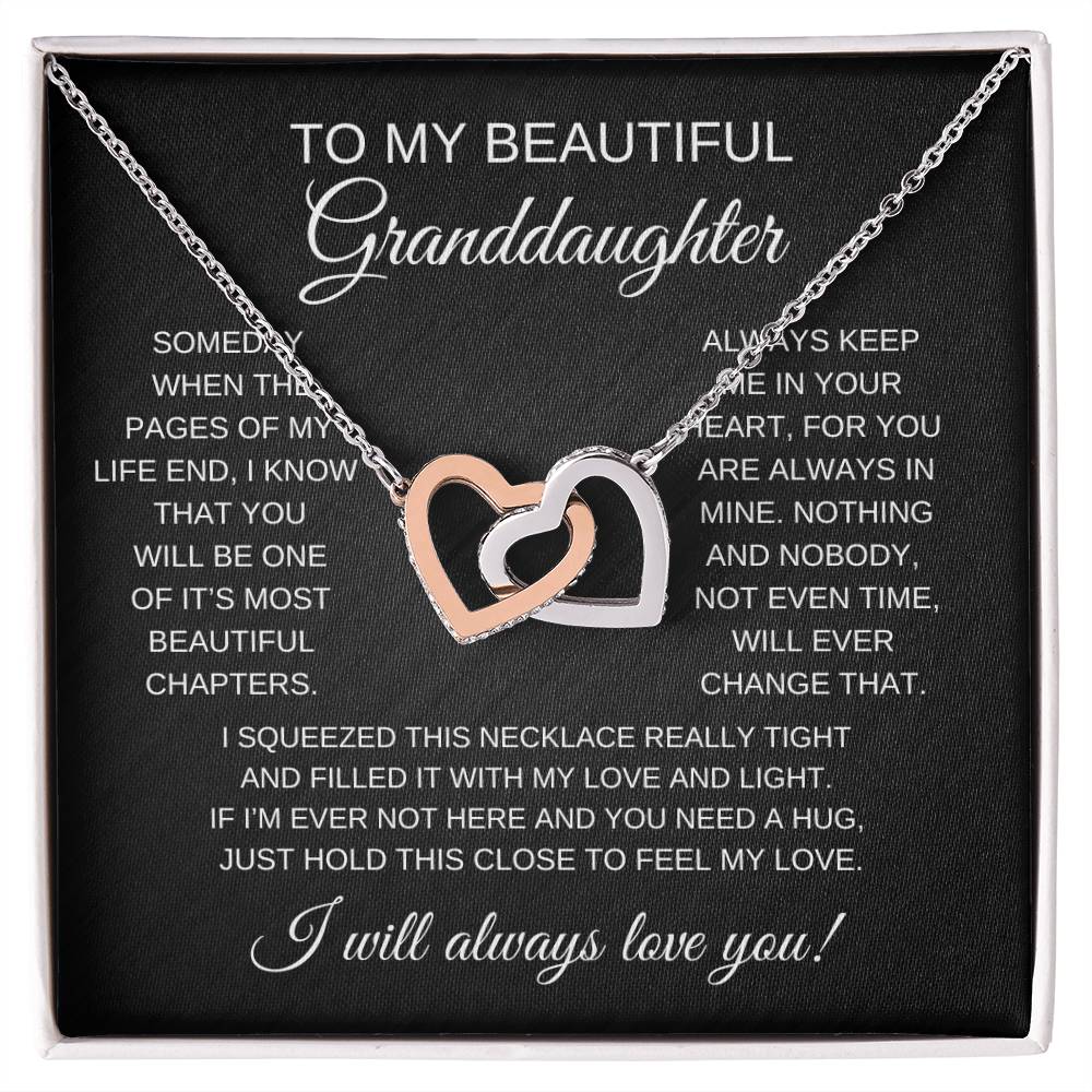 To My Beautiful Granddaughter | Interlocking Hearts Necklace