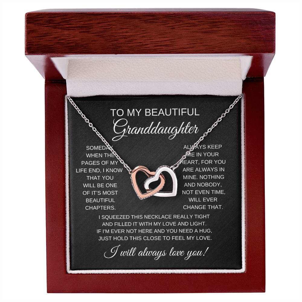 To My Beautiful Granddaughter | Interlocking Hearts Necklace