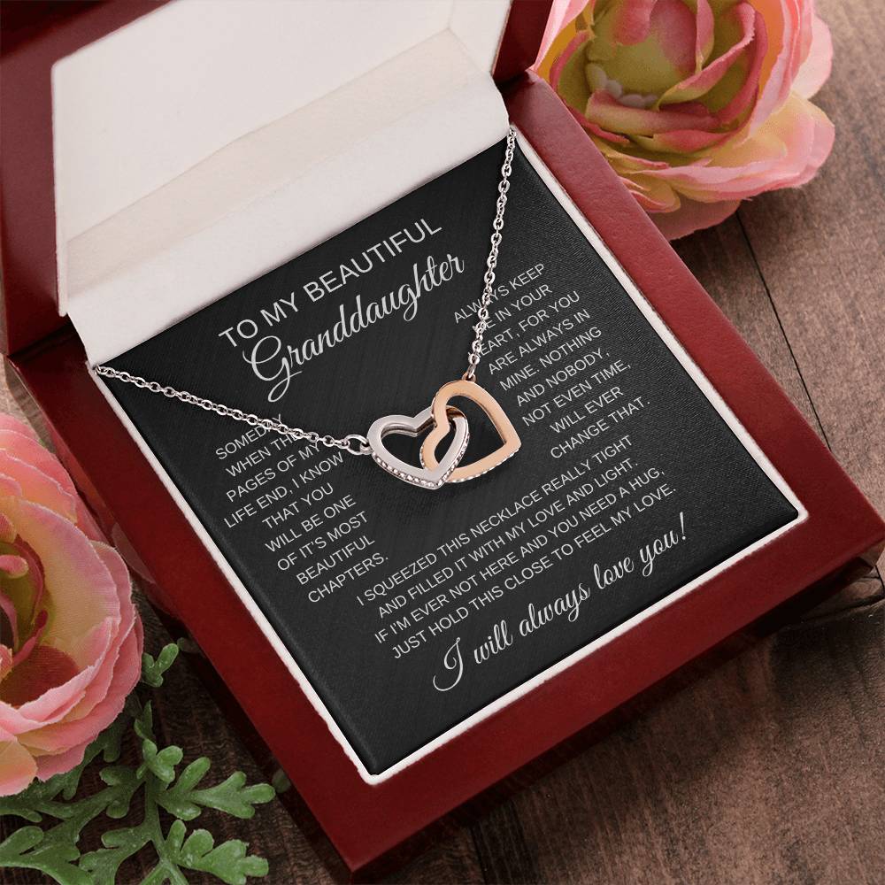 To My Beautiful Granddaughter | Interlocking Hearts Necklace