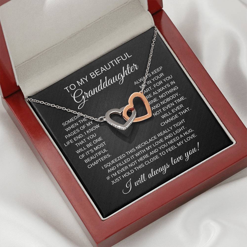 To My Beautiful Granddaughter | Interlocking Hearts Necklace
