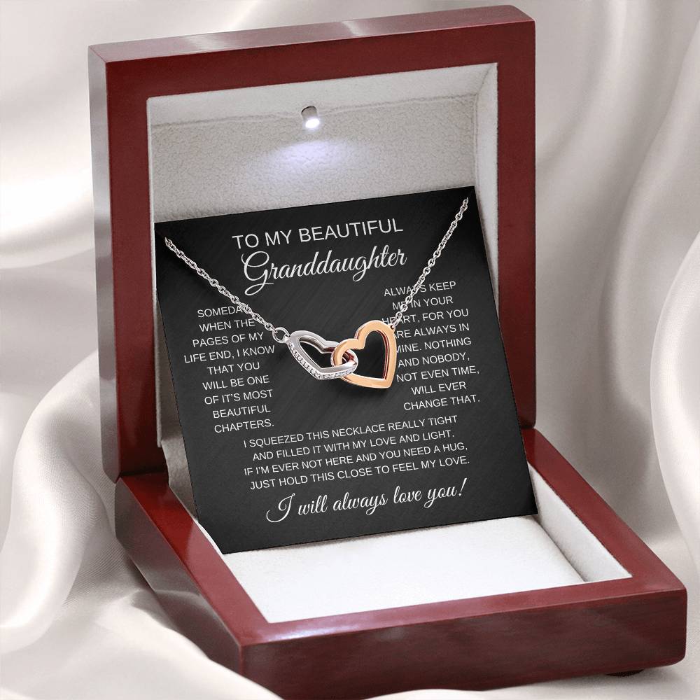 To My Beautiful Granddaughter | Interlocking Hearts Necklace