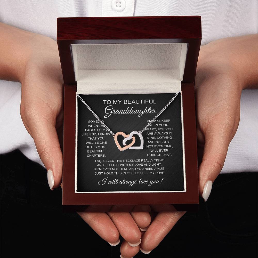 To My Beautiful Granddaughter | Interlocking Hearts Necklace