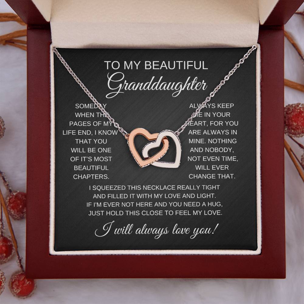 To My Beautiful Granddaughter | Interlocking Hearts Necklace