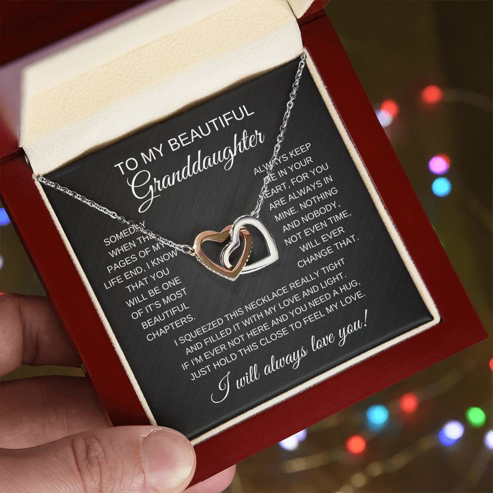 To My Beautiful Granddaughter | Interlocking Hearts Necklace