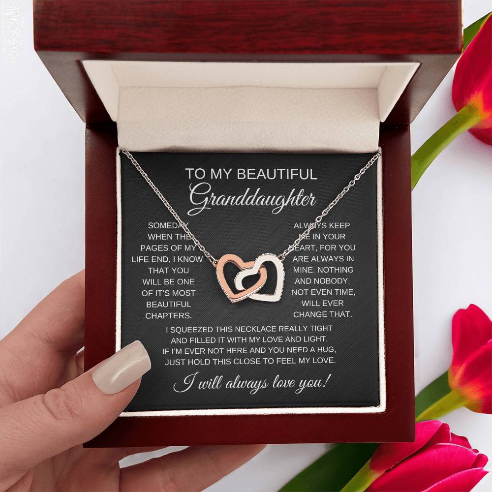 To My Beautiful Granddaughter | Interlocking Hearts Necklace