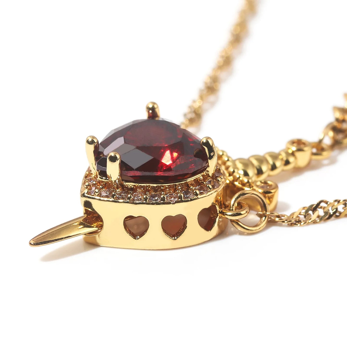 Chivalry & Charm: Heart/Sword Love Necklace