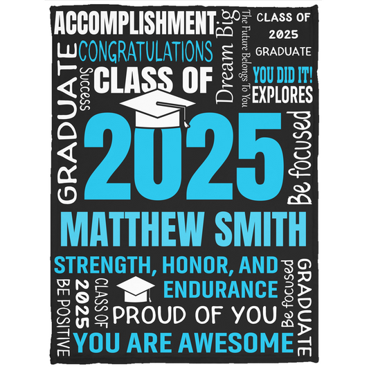 Personalized Graduation Fleece & Sherpa Blankets