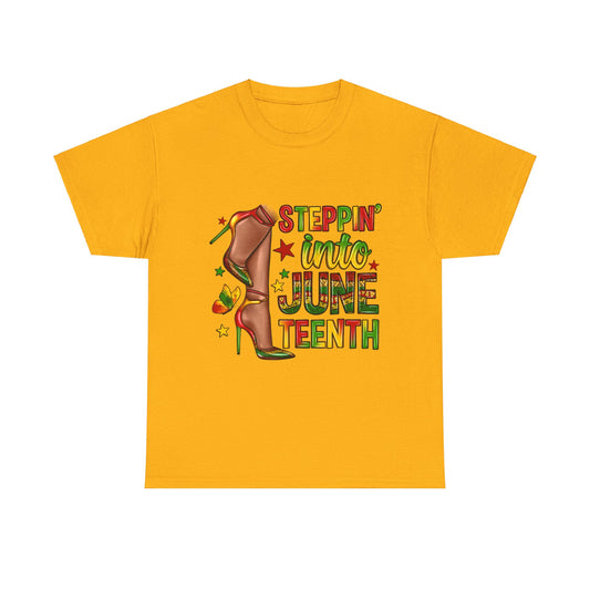Steppin' Into Juneteenth Ladies Cotton Tee