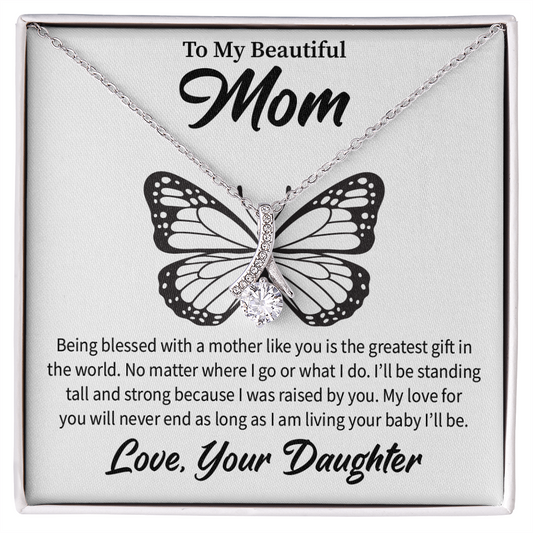 To My Beautiful Mom | Butterfly | Alluring Beauty Necklace