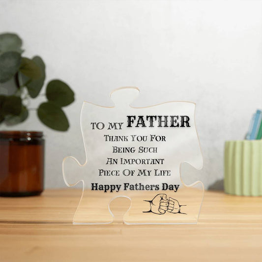 Happy Fathers Day | Acrylic Plaque | Puzzle Piece