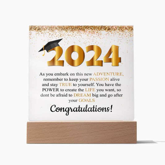 Congratulations Graduate 2024 | Acrylic Sq Plaque | Graduation Gifts