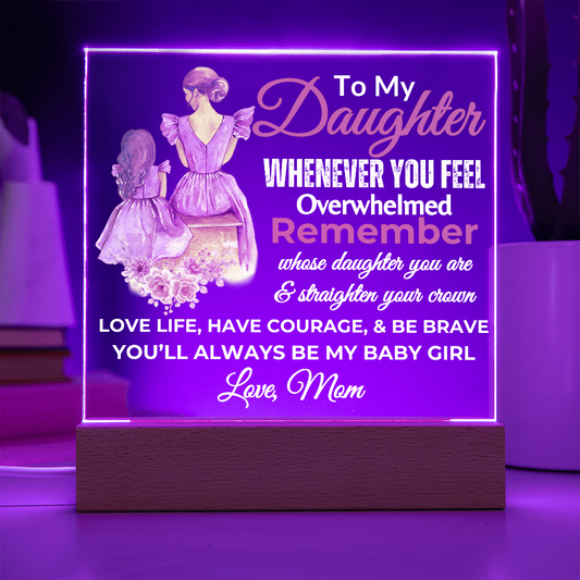 To My Daughter, Love Mom | Acrylic Plaque
